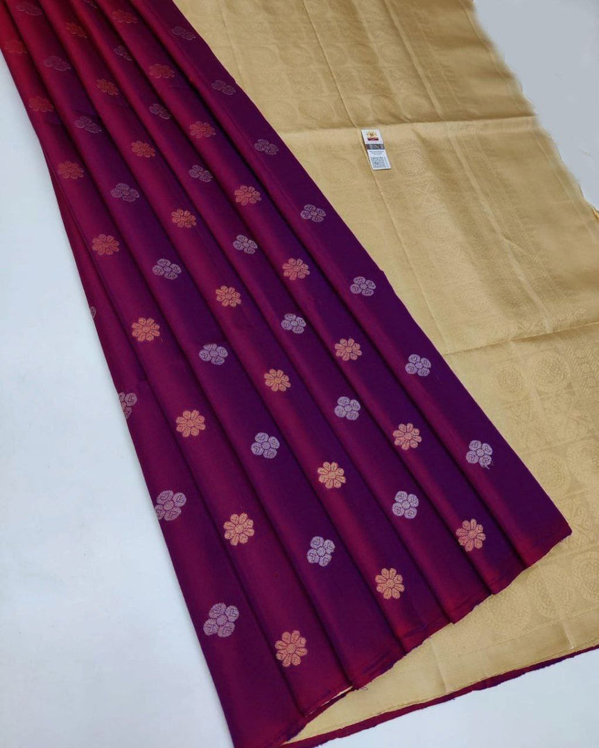 Elegant Purple Premium Silk Saree With Intricate Weaving Work