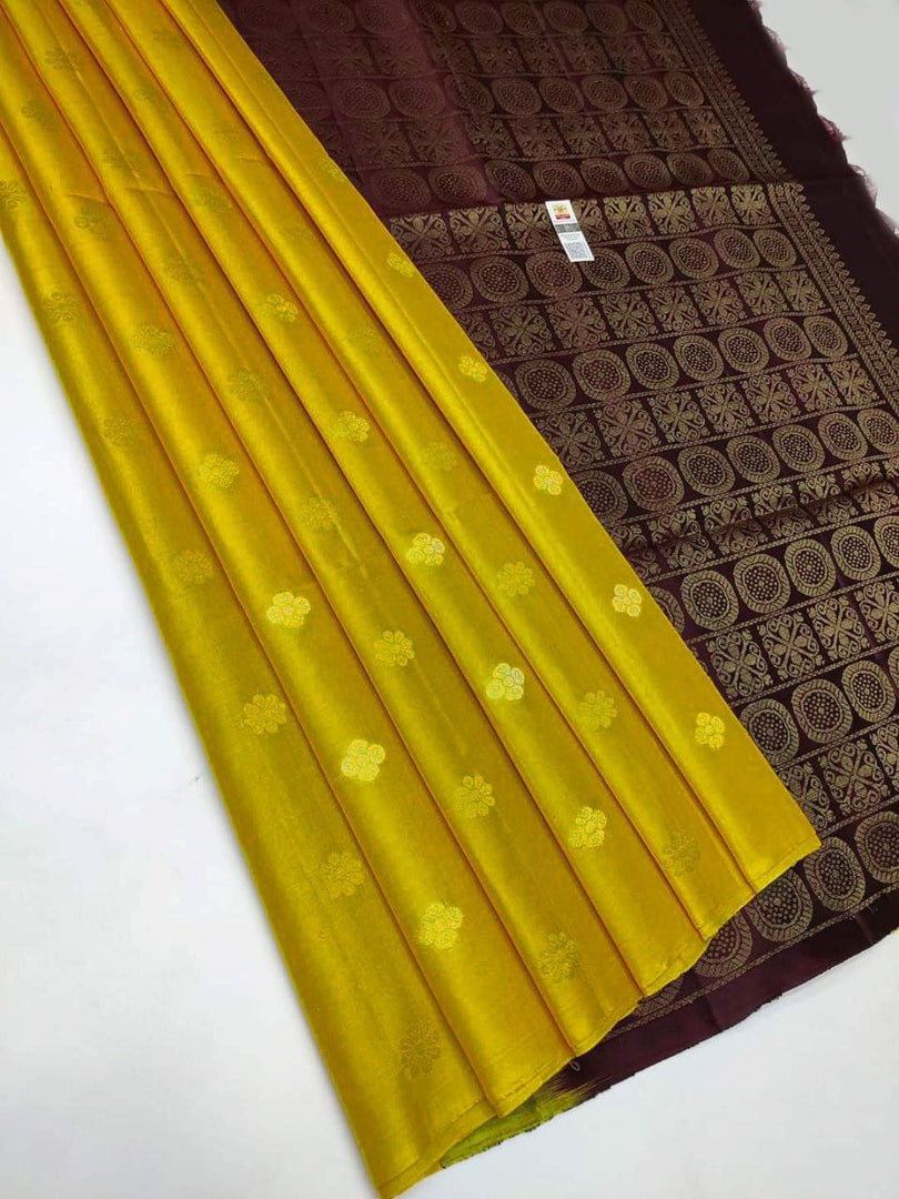 Ethnic Charm Yellow Silk Saree Premium Weaving And Luxurious Texture