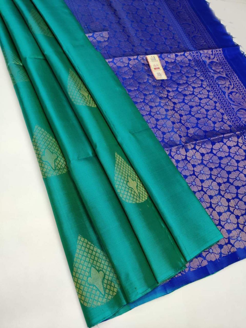Charming Deep Blue Premium Silk Saree With Detailed Weaving Borders