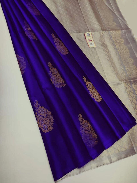 Classic Purple Silk Saree With Detailed Weaving And Rich Finish