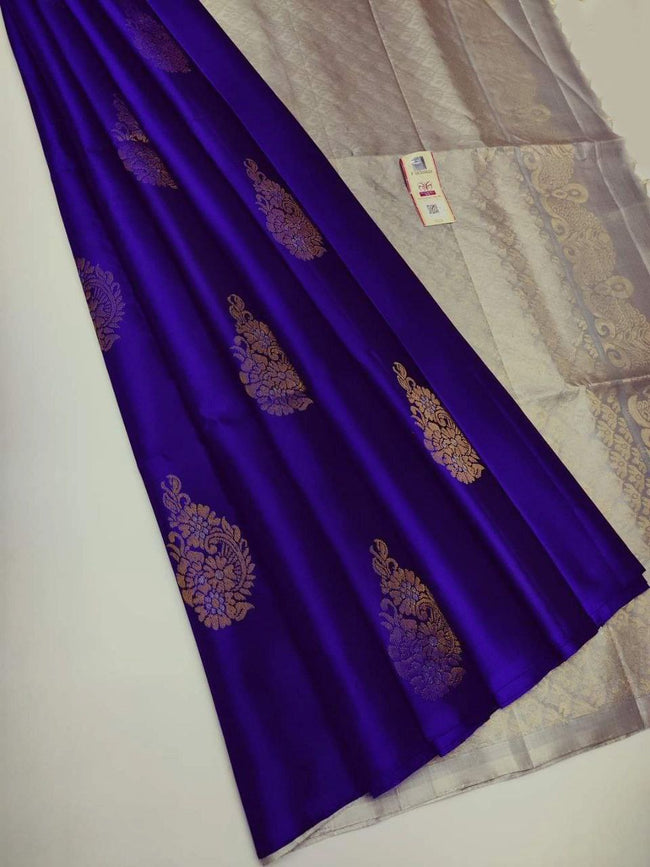 Classic Purple Silk Saree With Detailed Weaving And Rich Finish