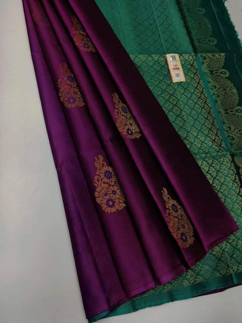 Alluring Premium Silk Purple Saree With Heritage Weaving Craft