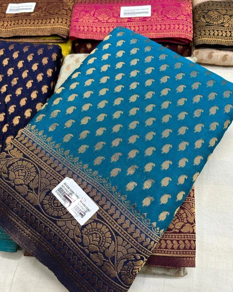 Elegant Light Blue Pure Georgette Silk Saree With Handloom Weaving Design