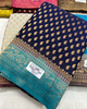 Elegant Light Blue Pure Georgette Silk Saree With Handloom Weaving Design