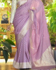 light purple Color Pure Georgette Silk Handloom Saree