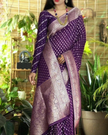 Timeless Purple Pure Georgette Silk Saree With Intricate Weaving Detail