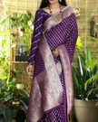 Timeless Purple Pure Georgette Silk Saree With Intricate Weaving Detail