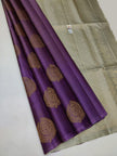 Classic Purple Pure Kanchipuram Silk Saree With Fine Weaving Work