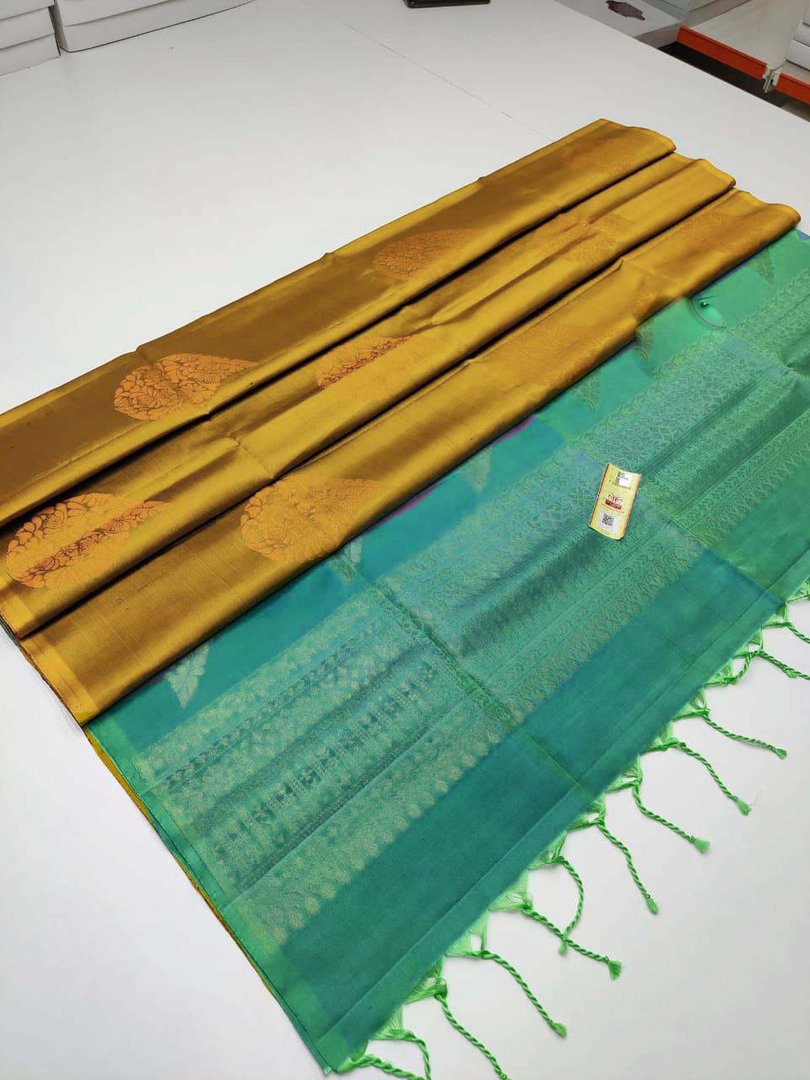 Stylish Brown Premium Silk Saree With Handcrafted Weaving Design