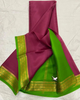 Function Wear Bottal Green Pure Mysore Silk Saree Plain Body With Zari Border And Blouse