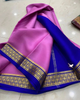 Floral Zari Border Baby Pink Mysore Silk Saree.