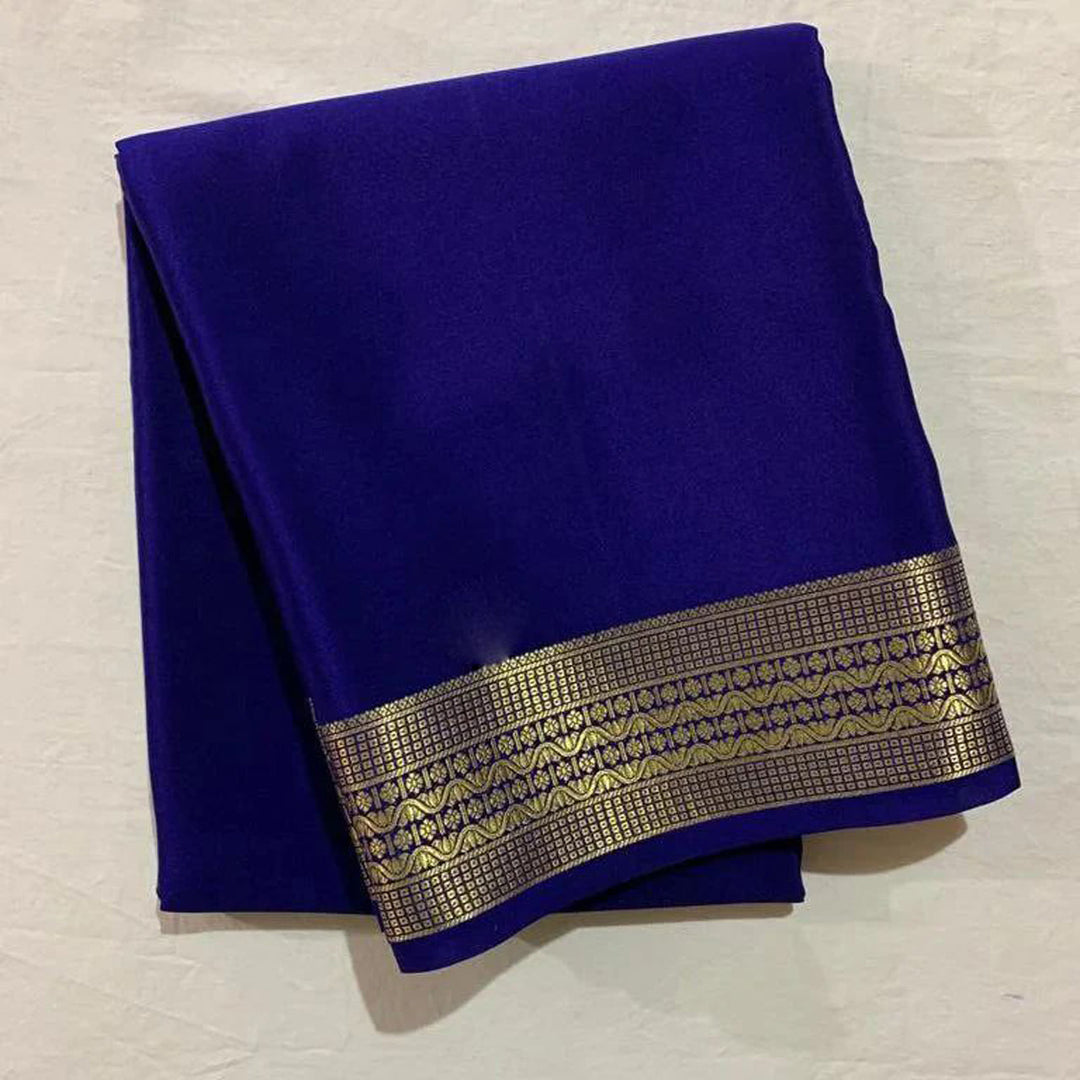 Red Border Work Fancy Crepe Silk Saree