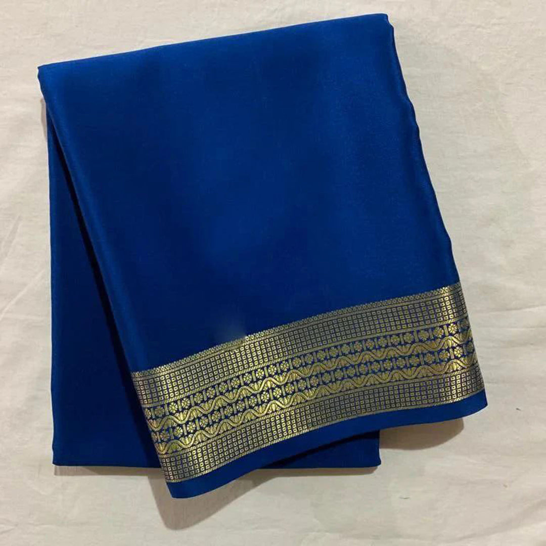 Red Border Work Fancy Crepe Silk Saree