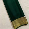 Stylish Green Mysore Soft Silk Saree Plain Body With Golden Zari Border