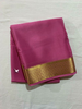 Solid Pink Mysore Soft Silk Saree Elegant Zari Border And Blouse Included