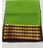 Zari Border Mysore Silk Saree Green And Black Elegant Soft Texture