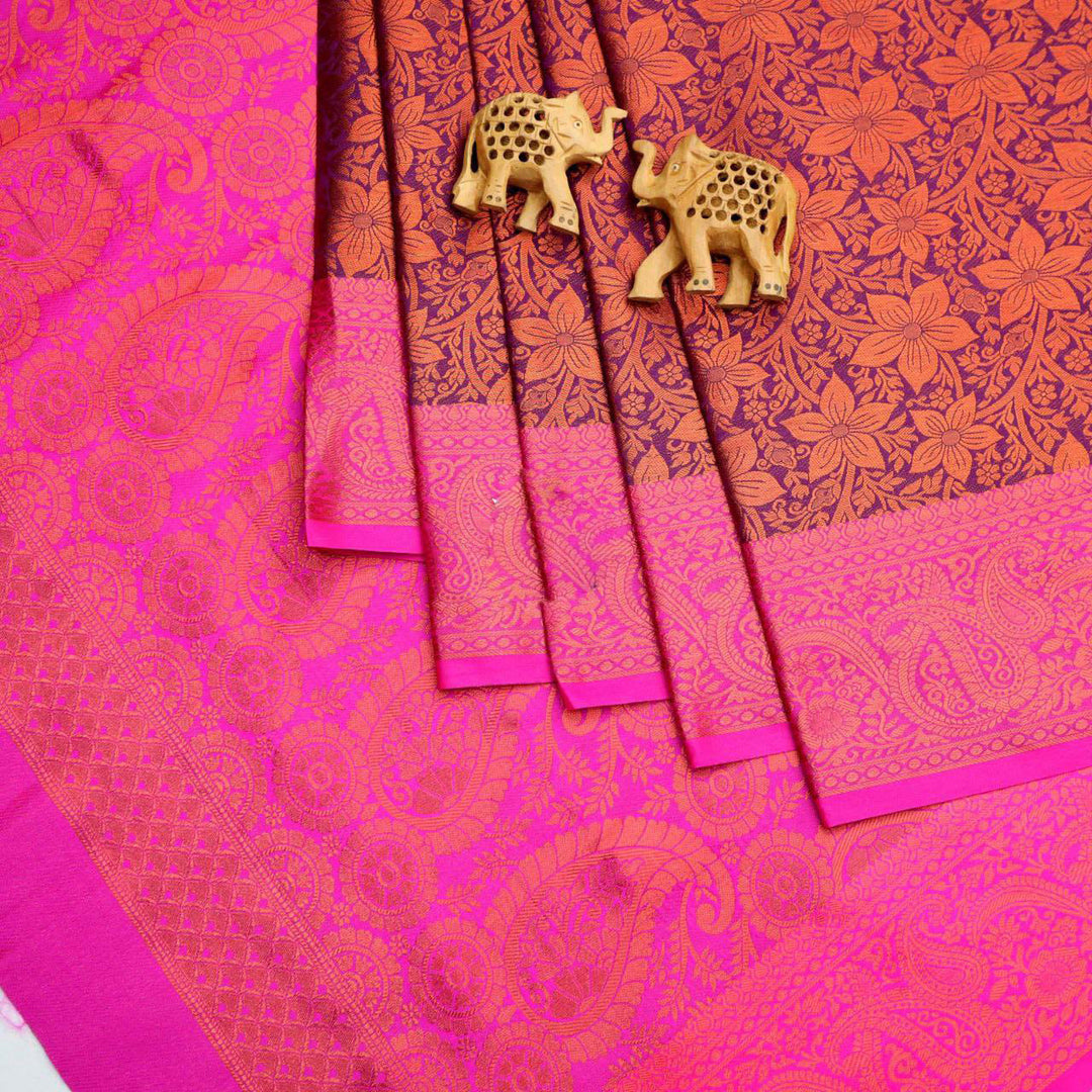 Striking Purple Korvai Silk Charm Saree