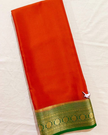 Exclusive Zari Border Orange Mysore Silk Saree.