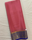 Premium Plain Mysore Silk Saree Pink With Elegant Zari Edge And Blouse Material