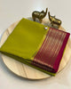 Traditional Green And Maroon Mysore Soft Silk Saree With Zari Weaving Border