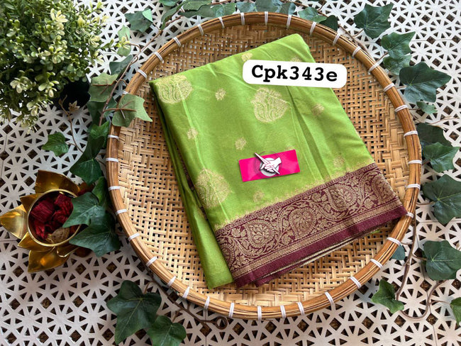 Alluring Green Viscose Soft Silk Saree Lightweight Woven Artwear