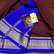 Exclusive  Zari Border Purple  With Blue Colour Plain Mysore Silk Saree.