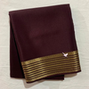 Soft And Stunning Mysore Silk Saree Maroon With Blouse And Zari Accent Border