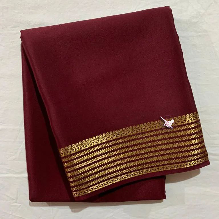Festival Special Red Mysore Silk Saree Zari Work Unstitched Blouse Combo