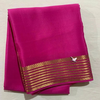 Pink Mysore Silk Solid Saree With Zari Embellished Border And Blouse Fabric