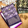 Purple Enchant Super Soft Dola Silk Saree With Stylish Blouse Combo