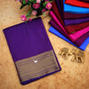 Exclusive Blue Mysore Soft Silk Saree With Elegant Zari Border And Blouse Piece