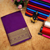 Soft And Sleek Mysore Silk Saree In Purple With Tiny Zari Border Pure Silk Drape