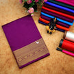 Light Purple Pure Silk Mysore Saree With Solid Body And Light Zari Woven Border