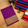 Light Purple Pure Silk Mysore Saree With Solid Body And Light Zari Woven Border