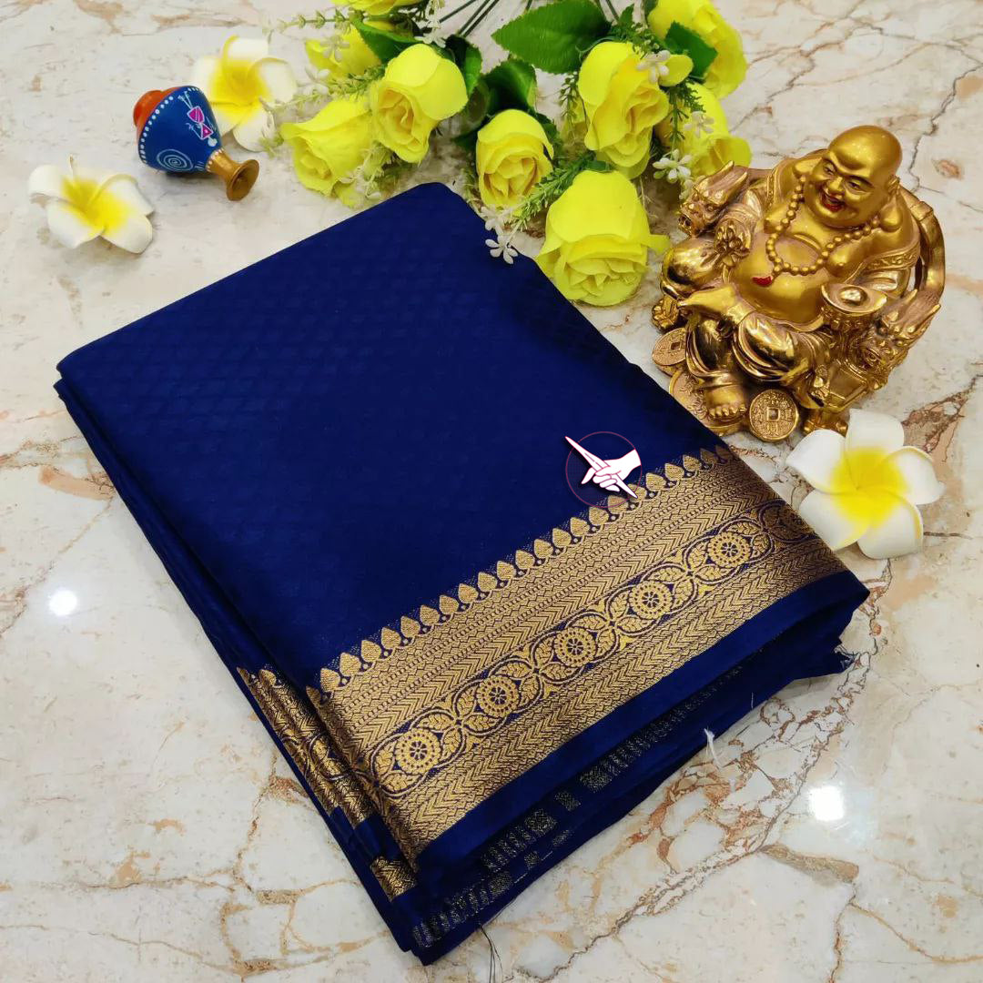 Classic Mysore Pure Silk Saree In Light Purple Plain Look With Minimal Zari Border
