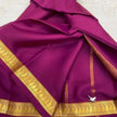Light Purple Lightweight Plain Mysore Crepe Silk Saree With Delicate Border And Blouse Piece