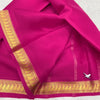 Trendy Light Pink Mysore Crepe Silk Plain Saree Small Woven Border And Blouse Fabric