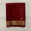 Classic Mysore Crepe Silk Saree Maroon Small Border And Fancy Blouse Fabric