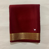 Classic Mysore Crepe Silk Saree Maroon Small Border And Fancy Blouse Fabric