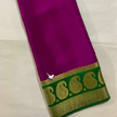 Exclusive Zari Border Purple Colour Plain Mysore Silk Saree.