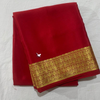 Lovely Red Semi Mysore Saree In Soft Silk With Heritage Appeal