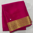 Soft Pure Silk Saree In Pink Gold Lace Zari Trim With Self Matching Blouse