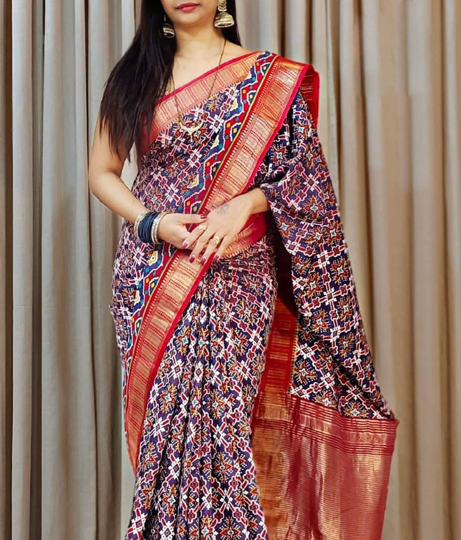 Pochampalli Printed Handloom Soft Silk Saree