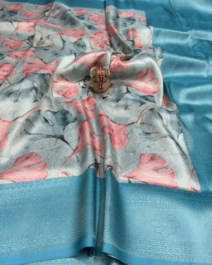 Fashion Forward Soft Silk Saree With All Over Digital Print
