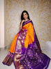 Cultural Handloom Soft Silk Saree with Zari Trim and Ikkat Inspired Prints