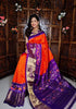 Dazzling Zari Border Soft Silk Saree With Artistic Ikkat Digital Print