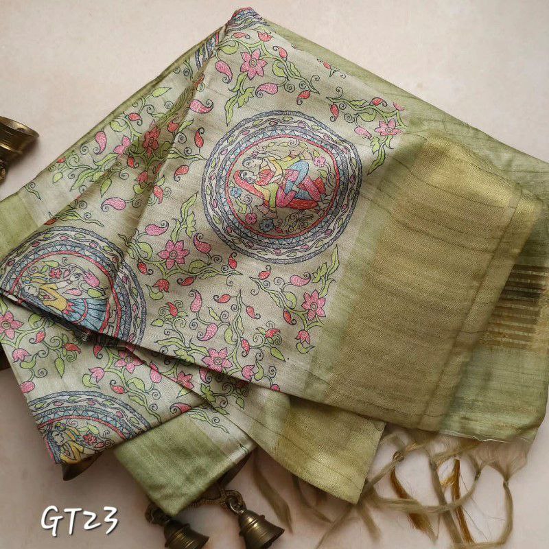 kalamkari Printed Handloom Soft Silk Saree