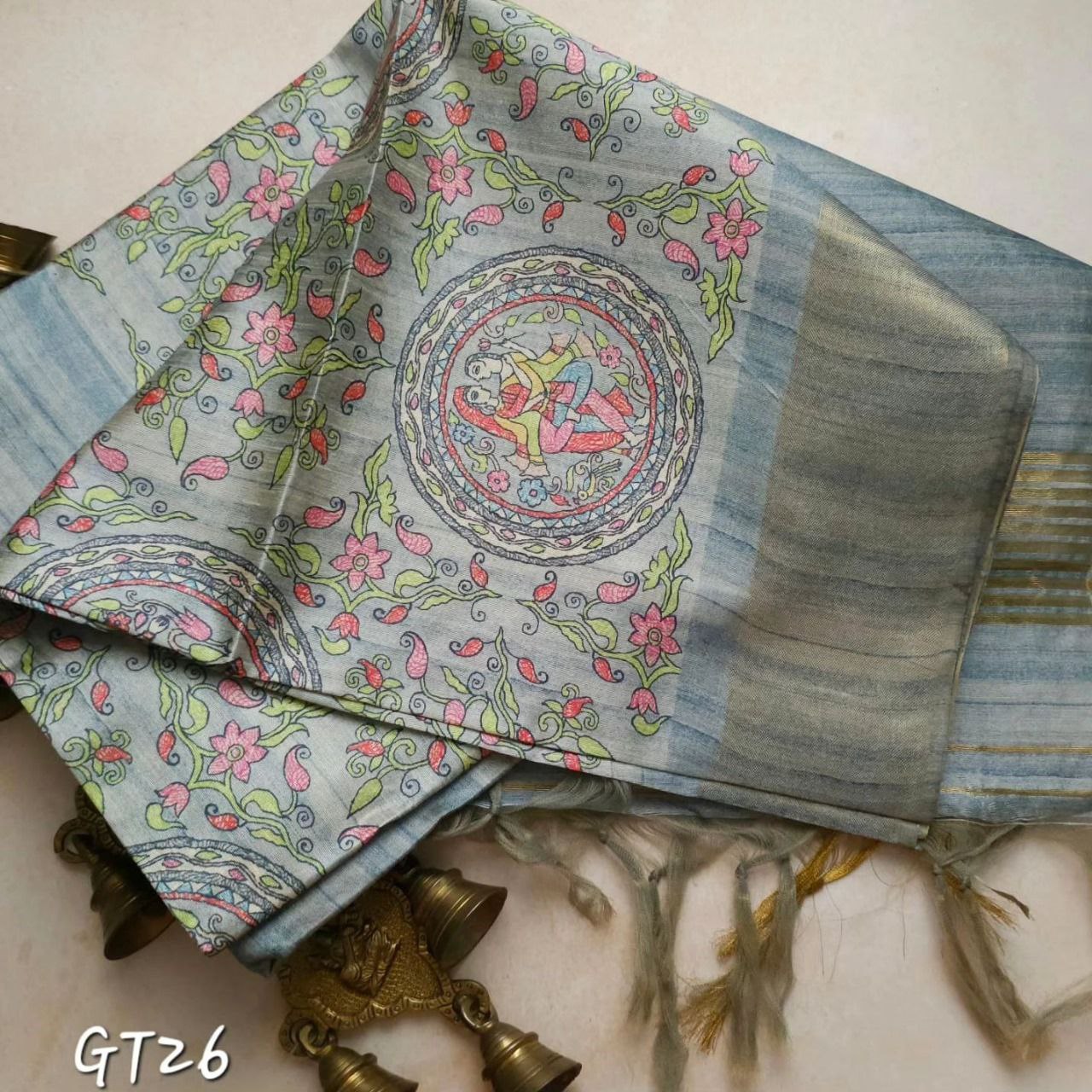 kalamkari Printed Handloom Soft Silk Saree