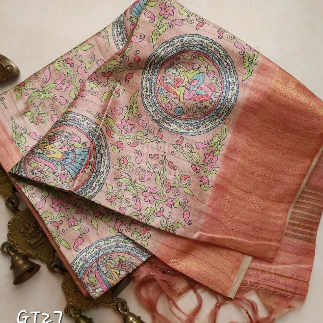 kalamkari Printed Handloom Soft Silk Saree