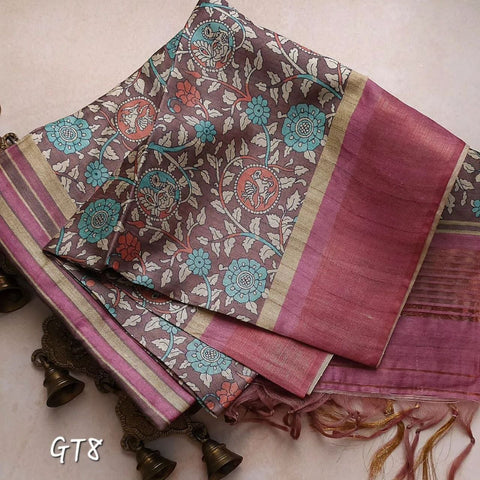 kalamkari Printed Handloom Soft Silk Saree